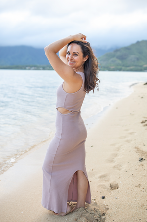 Nani side cutout dress Dusty Rose LIVE ALOHA DESIGNS Nani side cutout dress Dusty Rose LIVE ALOHA DESIGNS