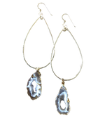 Druzy Tear Drop Hoop Earrings