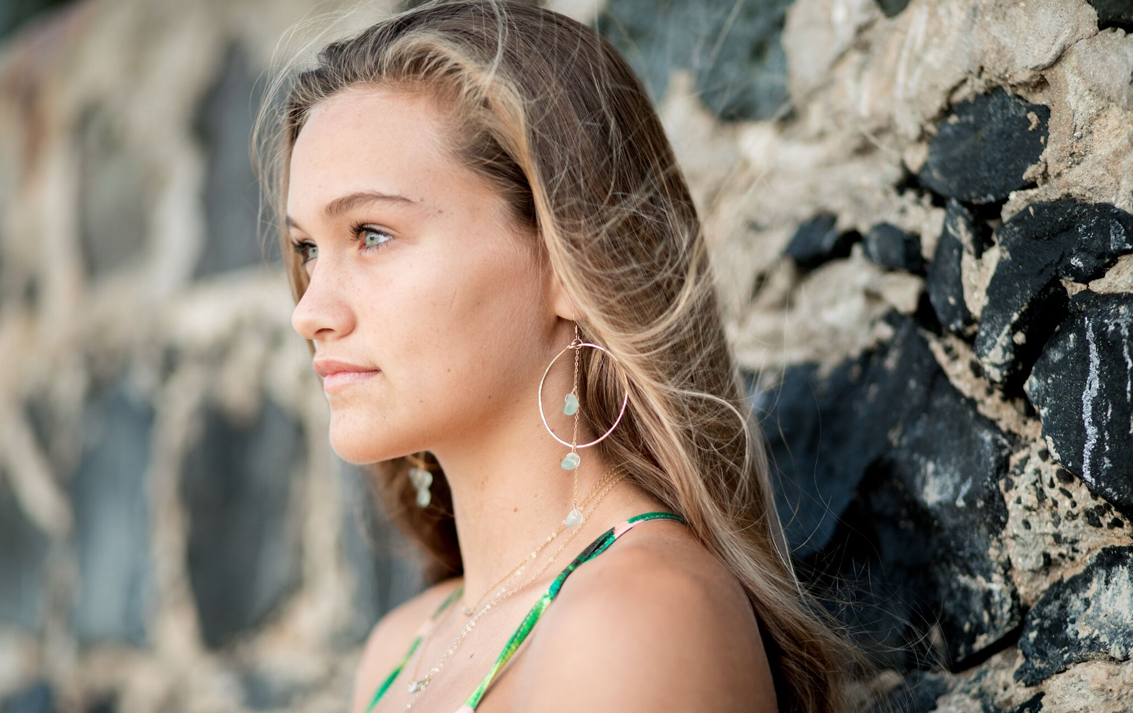 Sea glass store hoop earrings