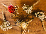 White Rose Dried Flower Boutonnière