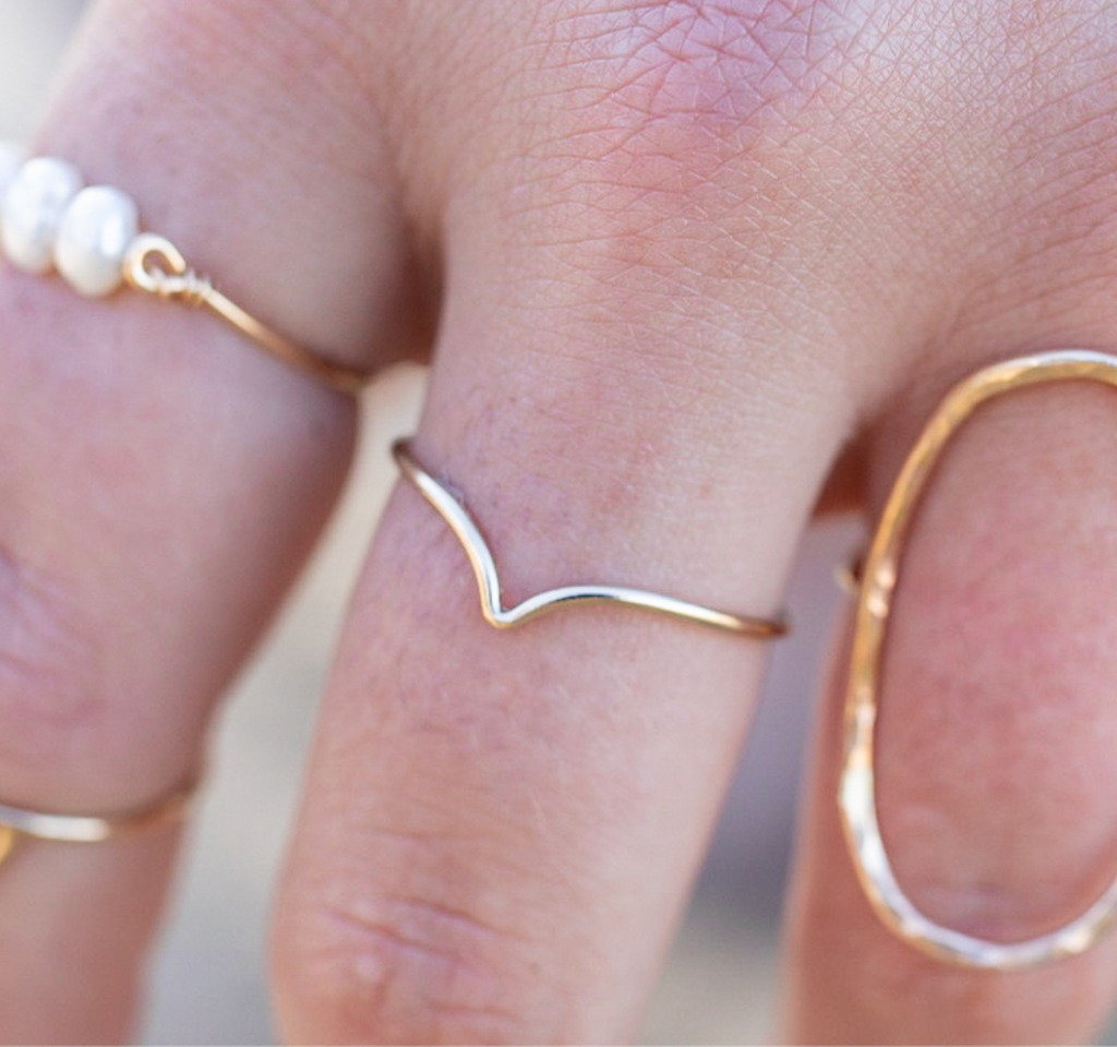 Dainty Chevron Ring