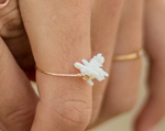 Simple Coral Bar Ring