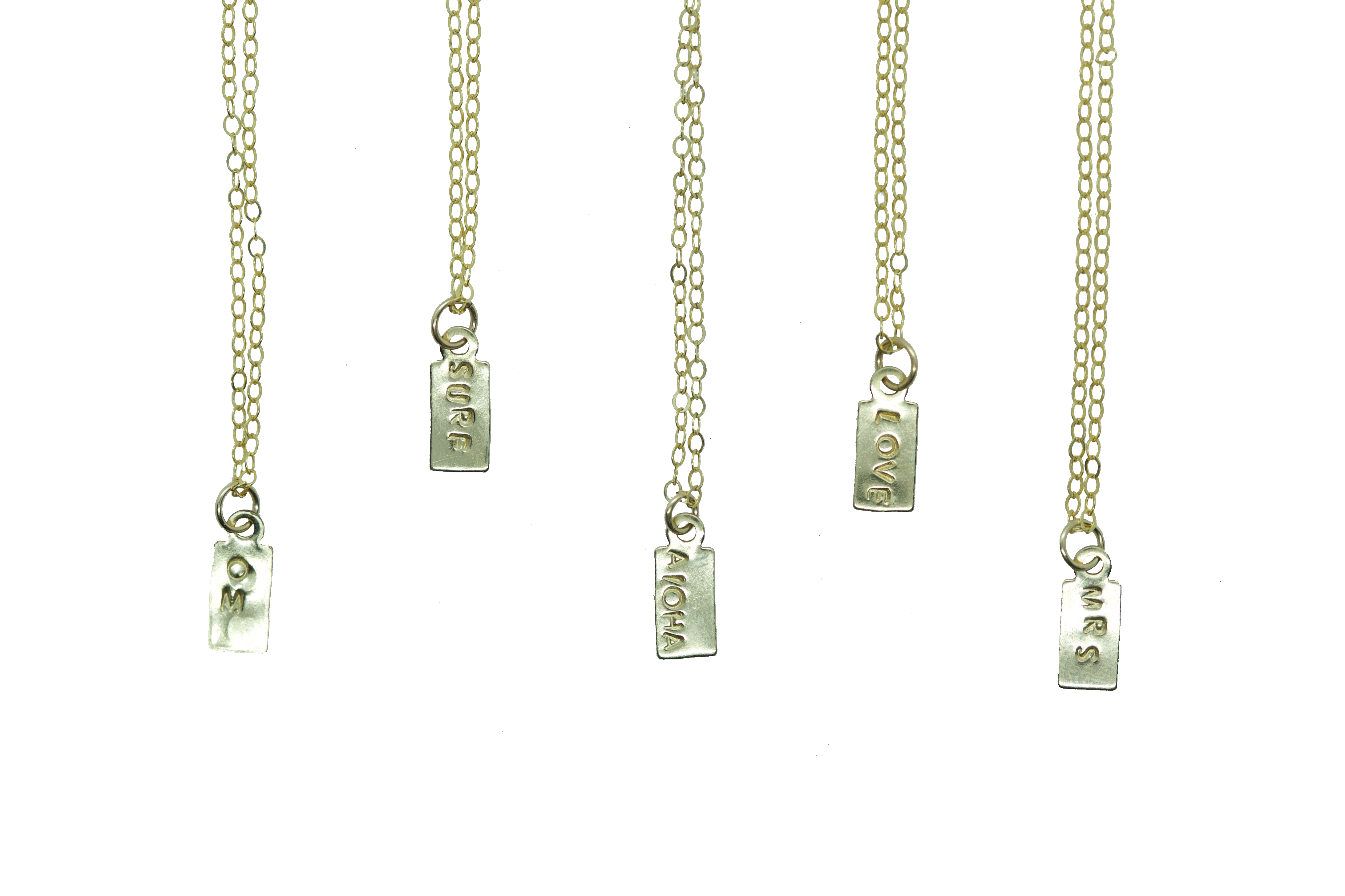 Tiny Stamped Tag Necklace